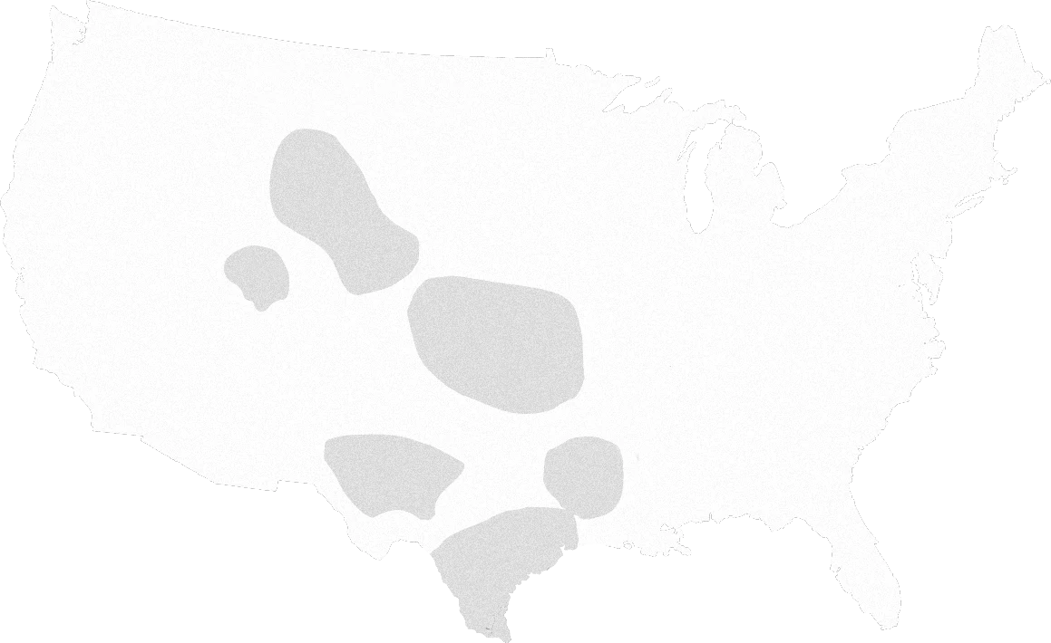 map of oil basins in the usa that baseline operates within